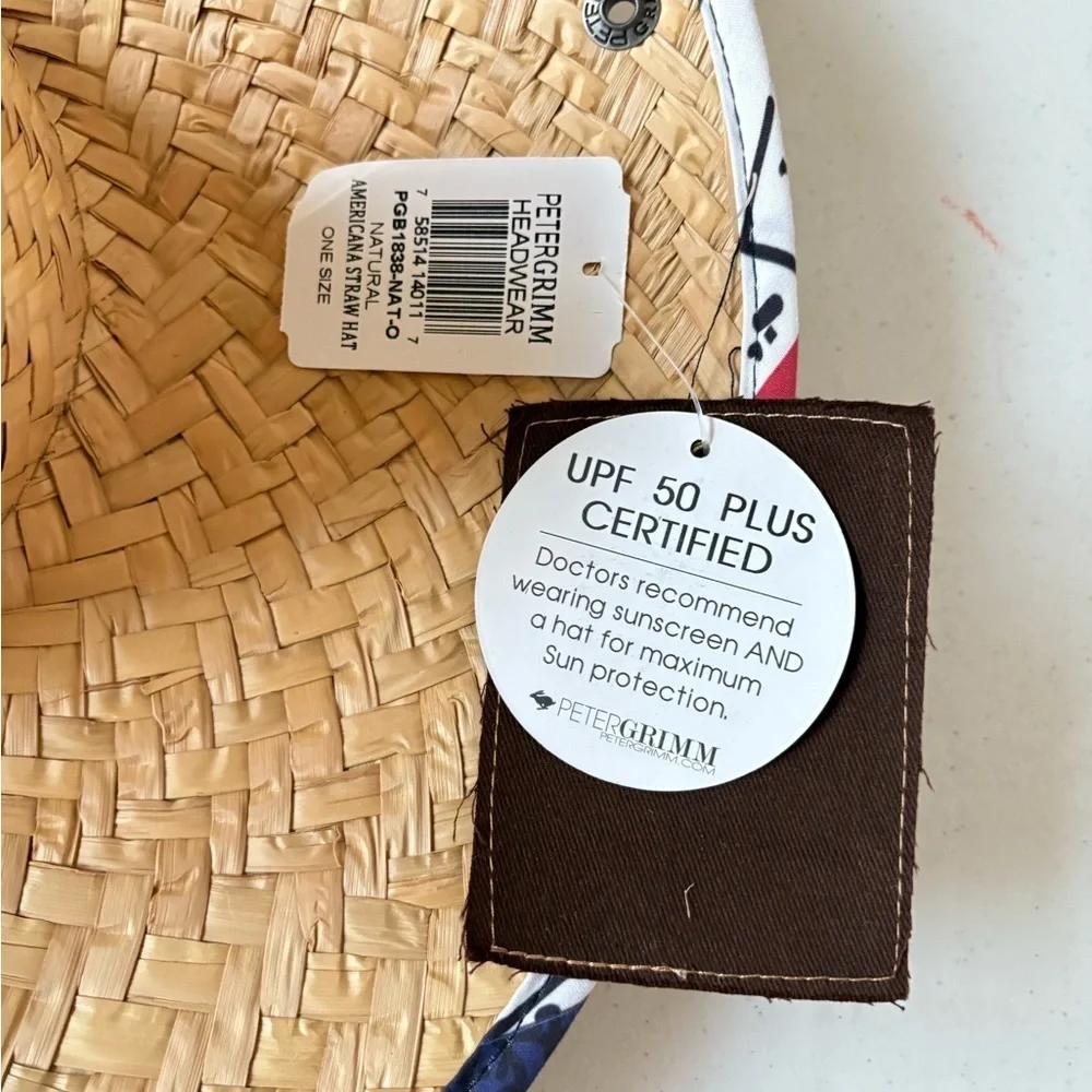 Peter Grimm Americana Straw Hat NEW